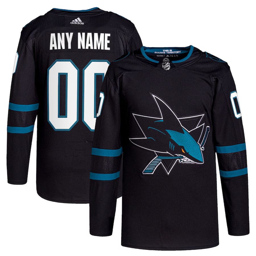 Men San Jose Sharks adidas Black Alternate Primegreen Authentic Pro Custom NHL Jersey